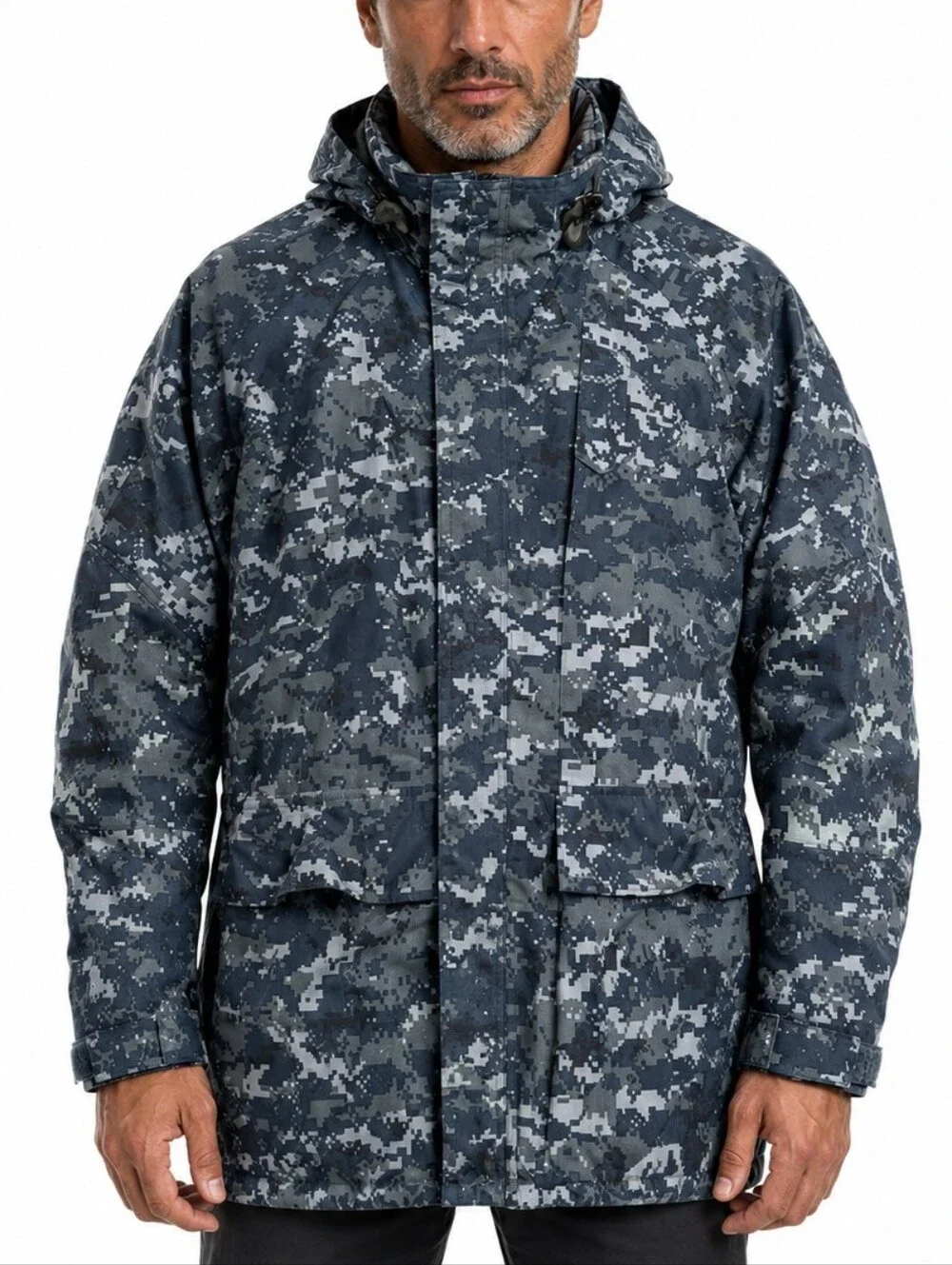 US Navy NWU Type I Gore-Tex Working Parka Blue Digital Camo Medium Regular EUC